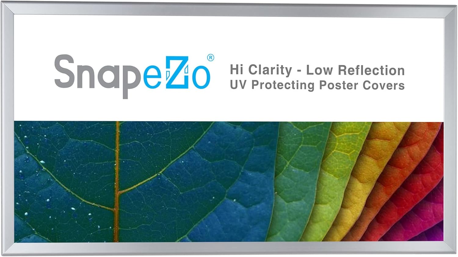 SnapeZo Photo Frame 12x24, Silver, 1.25 Inch Aluminum Profile, Front-Loading Snap Frame, Wall Mounting, Professional Series