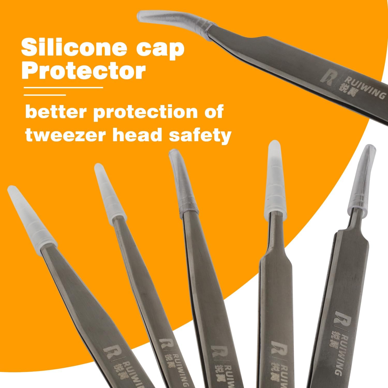 Precision Tweezers Set, 6 PCS Extra Thick Stainless Steel, Non-Magnetic, Heat Resistant for Electronics, Soldering, Jewelry, Craft, and Laboratory Work