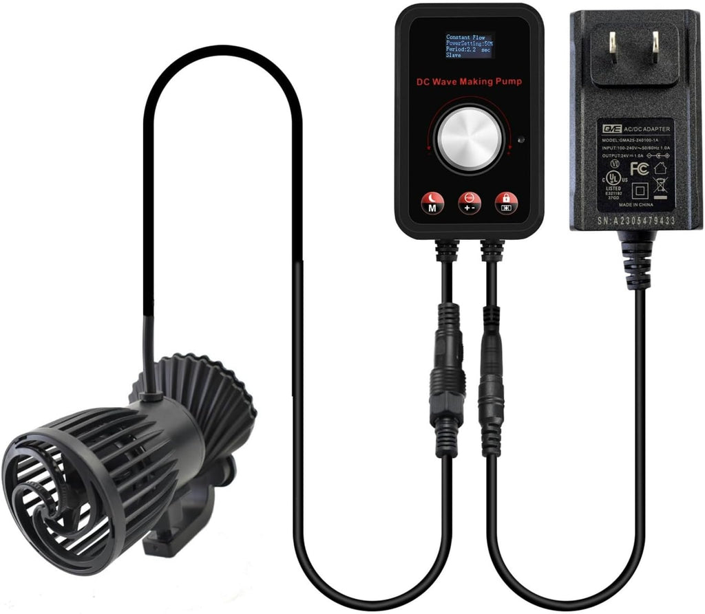 CONQUERALL 520-2600GPH 15W Wave Maker 24V DC Multi Angle Direction Sine Wave Technology Large Flow Suit for Fish Tank Aquarium Freshwater and Saltwater