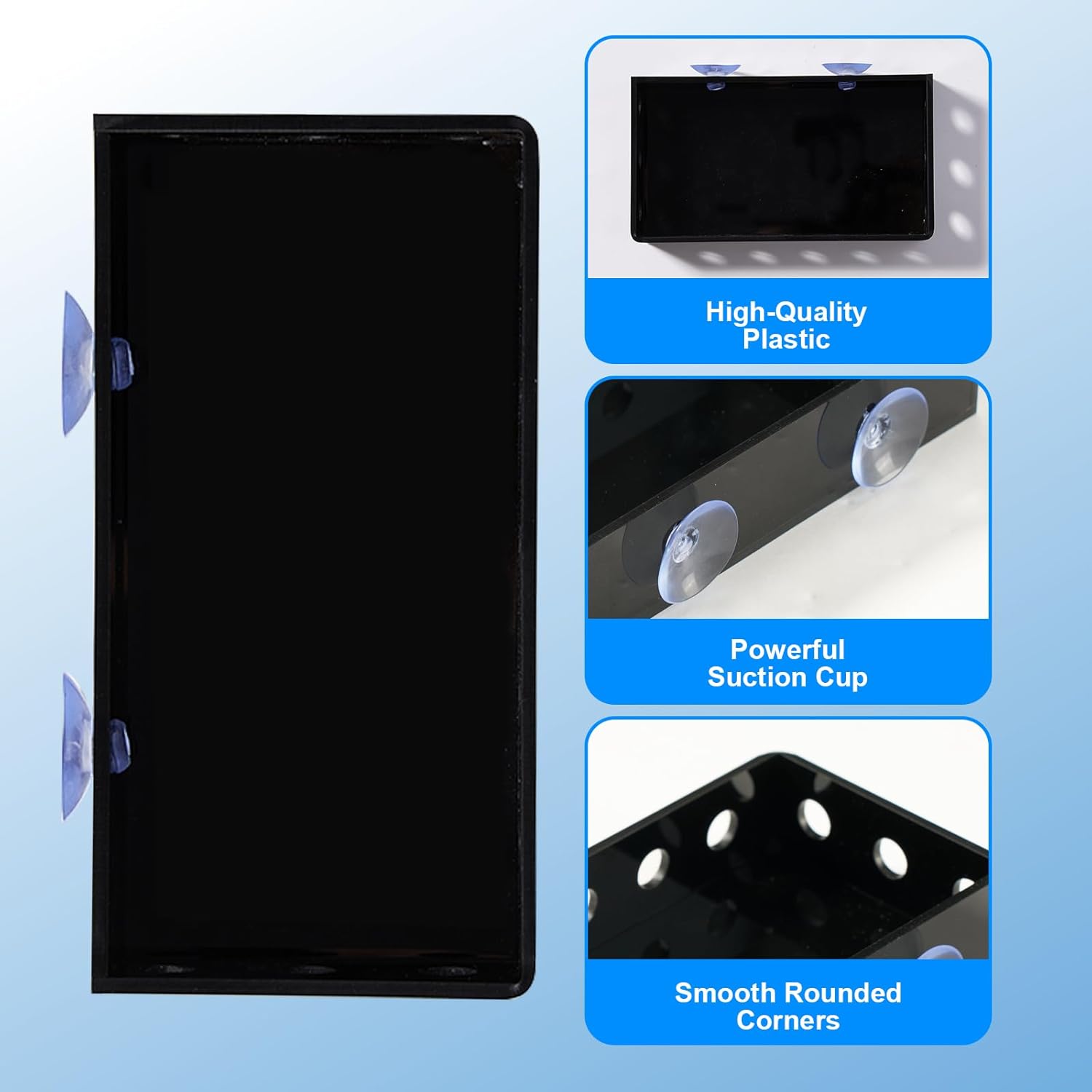 Aquarium Filter Baffle with Suction Cup, ABS Fish Tank Filter Flow Controller, Square Slow Flow Fish Tank Accessory for Betta Fish Shrimp Tanks