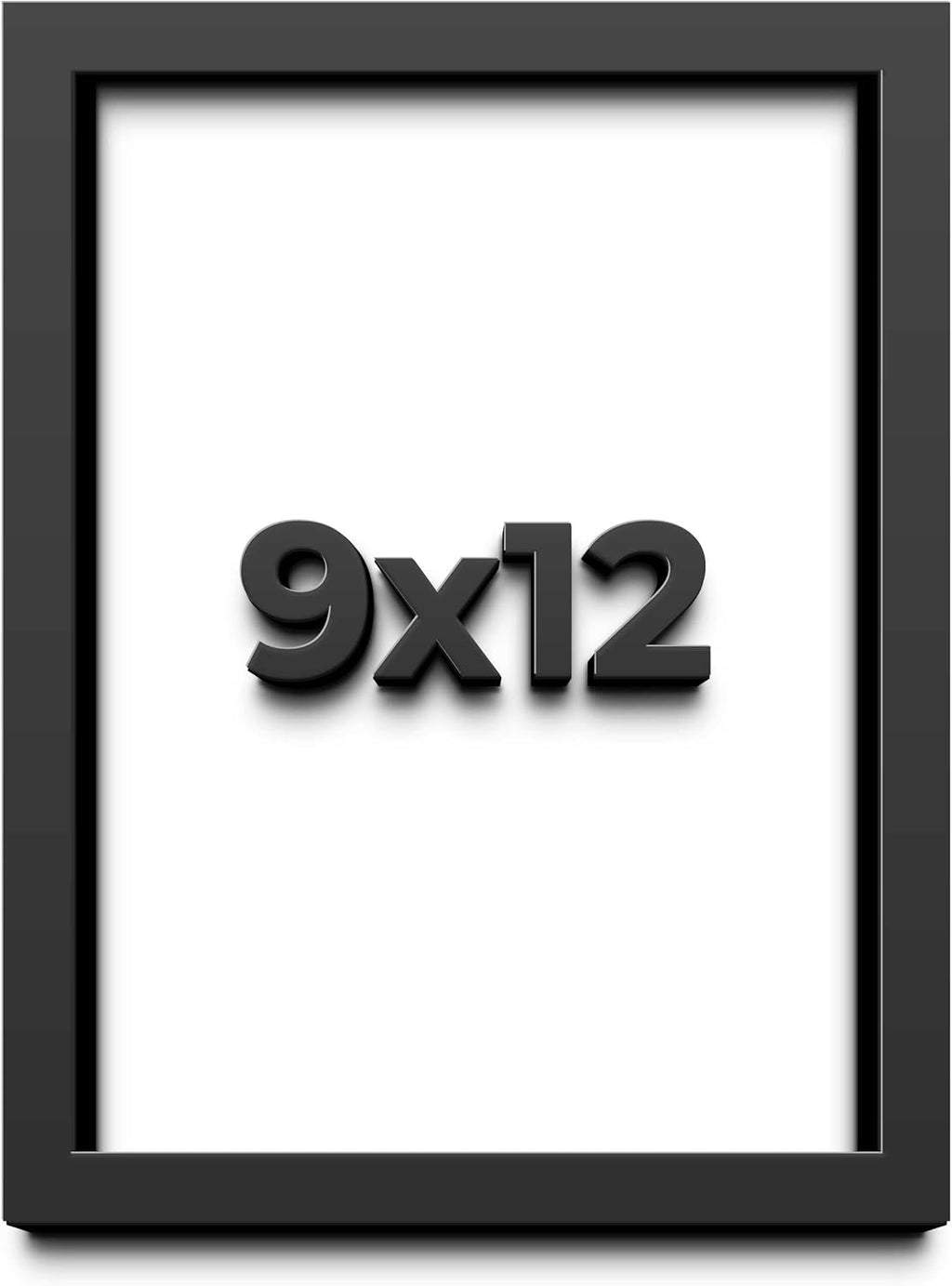 9x12 Shadow Box Frame Black | 1 Inch Deep Solid Wood Shadowbox Display Frame | UV Resistant Acrylic Plexiglass, Acid Free Backing, and Hanging Hardware | Dugan Picture Frame Style