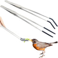 2Pcs Reptile Feeding Tong with Rubber Tip Aquarium Tweezers Stainless Steel Straight Curved Feeding Tong Long Handle Terrarium Feeder Tool for Tank Lizards Bearded Dragon Spider Snake