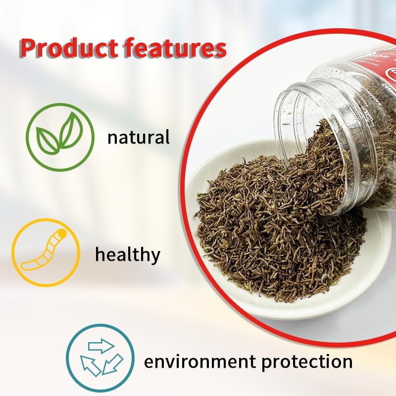 Premium Freeze-Dried Krill & Shrimp Mix - Ideal for Arowana, Koi, Tropical Cichlids, and Turtles - High-Protein Floating Aquarium Food (Dried Bloodworms-500ml)