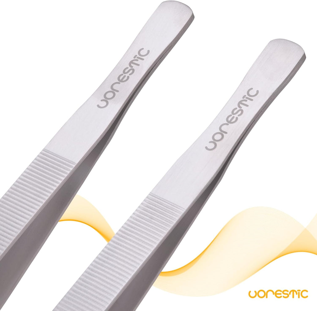 VORESTIC 23.6” Extra Long Tweezers for Aquarium, 2 Pcs Straight and Curved Aquarium Tweezers Extra Long Ideal for Fish Tanks, Feeding and Aquatic Plant Care, Reptile Feeding Tongs, Aquascaping Tools