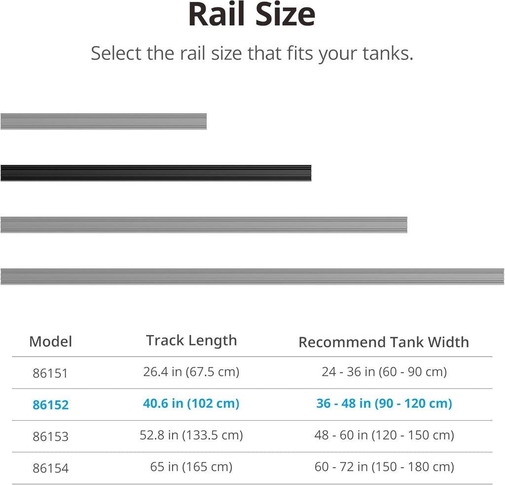 NICREW Multi-Light HyperReef Mount System Sliding Rail, Ideal for 36-48'' Tanks