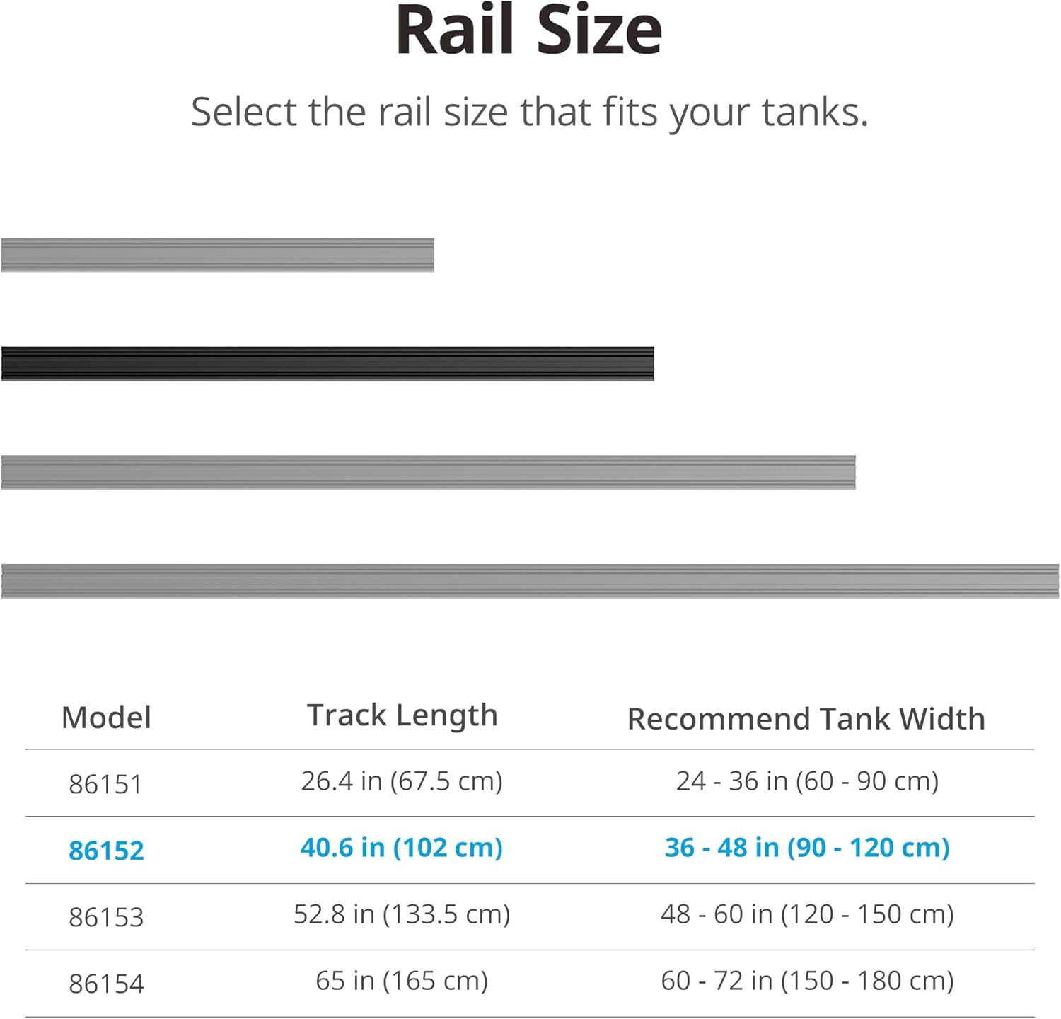 NICREW Multi-Light HyperReef Mount System Sliding Rail, Ideal for 36-48'' Tanks