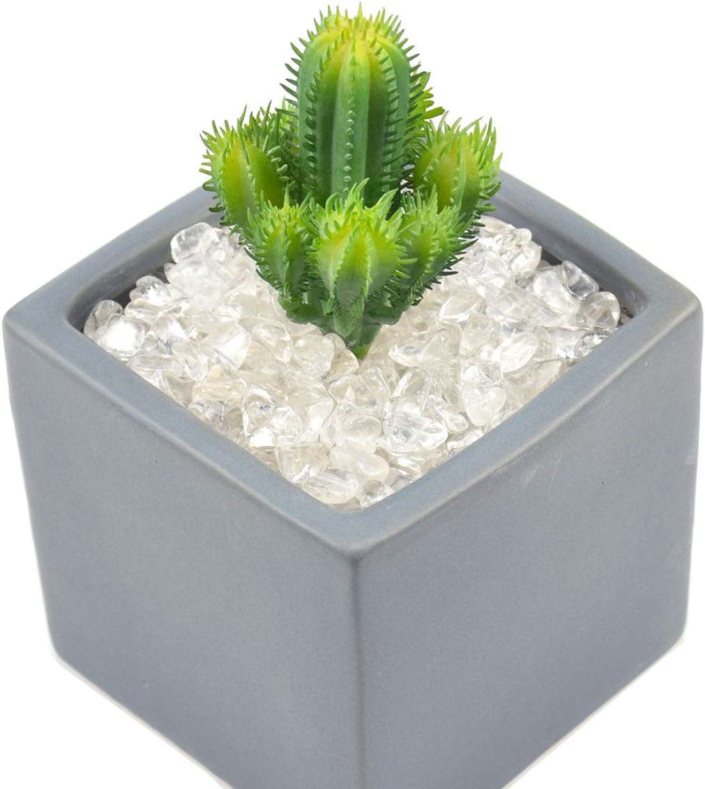 WAYBER 2 Lbs/920g Natural White Clear Quartz Crystal Stones Irregular Aquarium Pebble Decorative Rocks Gravels Sands for Turtle Tank//Terrarium/Flowerpot/Vase Decoration (Fill 2 Cups)