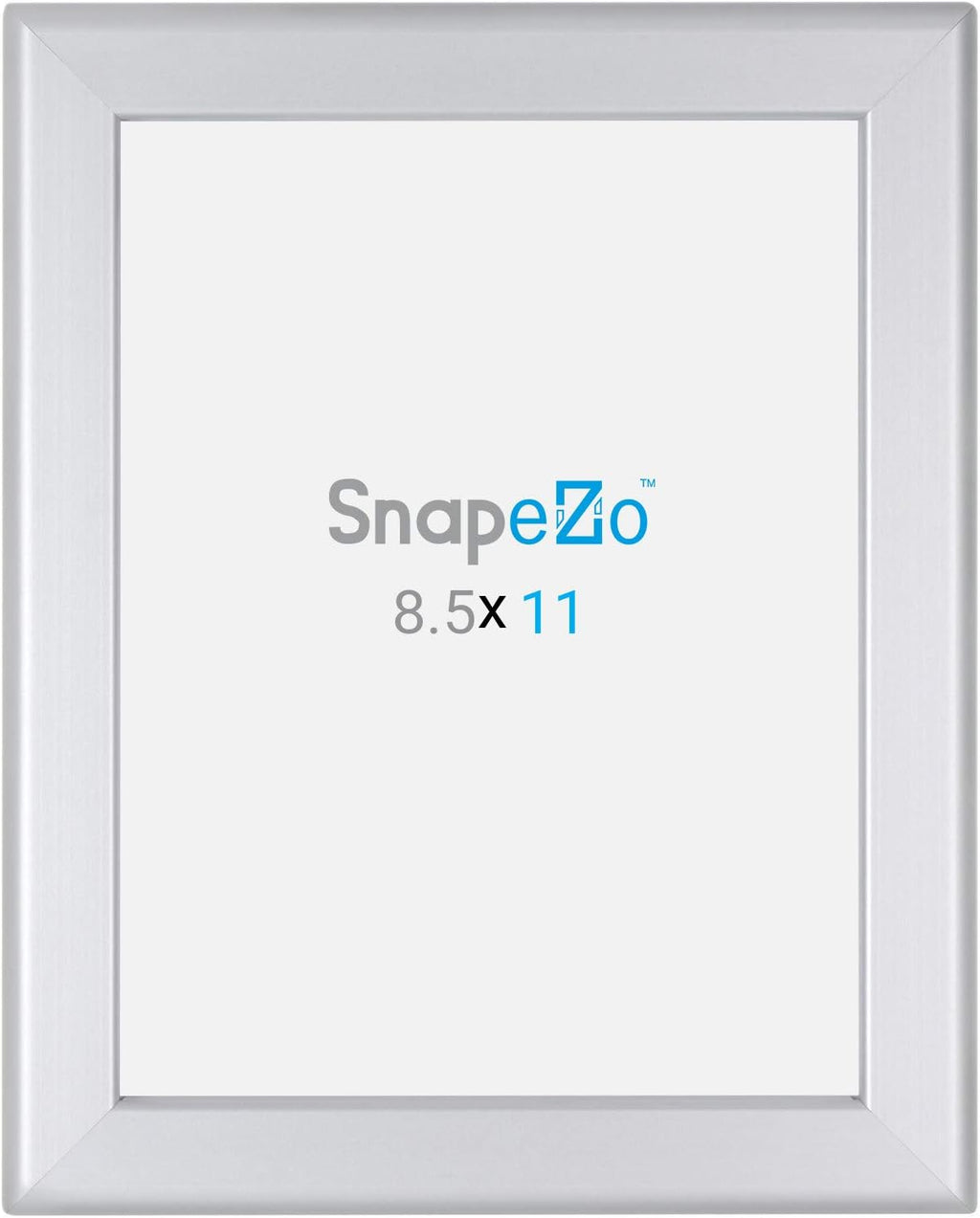 SnapeZo Certificate Frame 8.5x11, Silver, 1.25 Inch Aluminum Profile, Front-Loading Snap Frame, Wall Mounting, Professional Series