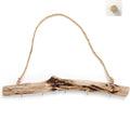HLQHXWHZT Driftwood for Crafts Natural Driftwood Decorative Branches Home Wall Hanging Decor Jewelry Organizers with 5 Hooks (15 Inch)