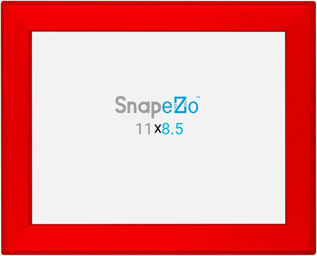 SnapeZo Certificate Frame 8.5x11, Red, 1.25 Inch Aluminum Profile, Front-Loading Snap Frame, Wall Mounting, Professional Series