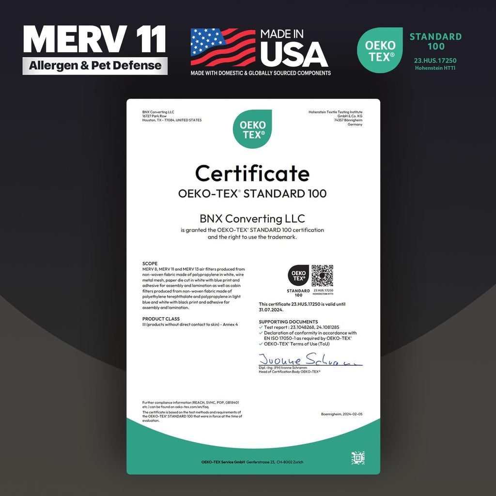 BNX TruFilter 12x24x1 Air Filter MERV 11 (4-Pack) - MADE IN USA - Allergen Defense Electrostatic Pleated Air Conditioner HVAC AC Furnace Filters for Allergies, Dust, Pet, Smoke, Allergy MPR 1200 FPR 7
