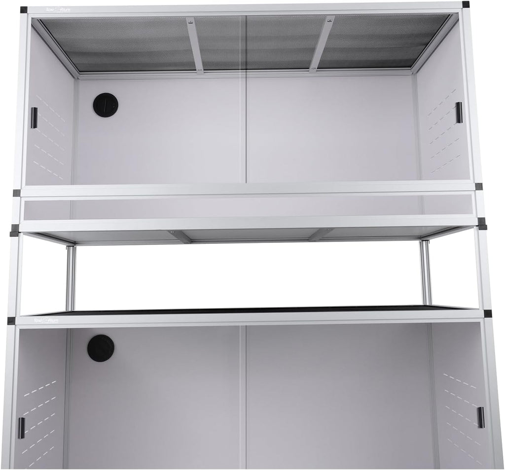 PVC Reptile Enclosure 76 Gallon ToxiRium Large Reptile Terrarium 44''x20''x20 Tank for Bearded Dragon Gecko Lizard Snake,Wide Breeding Lounge Vivarium Area with Sliding Doors Lock