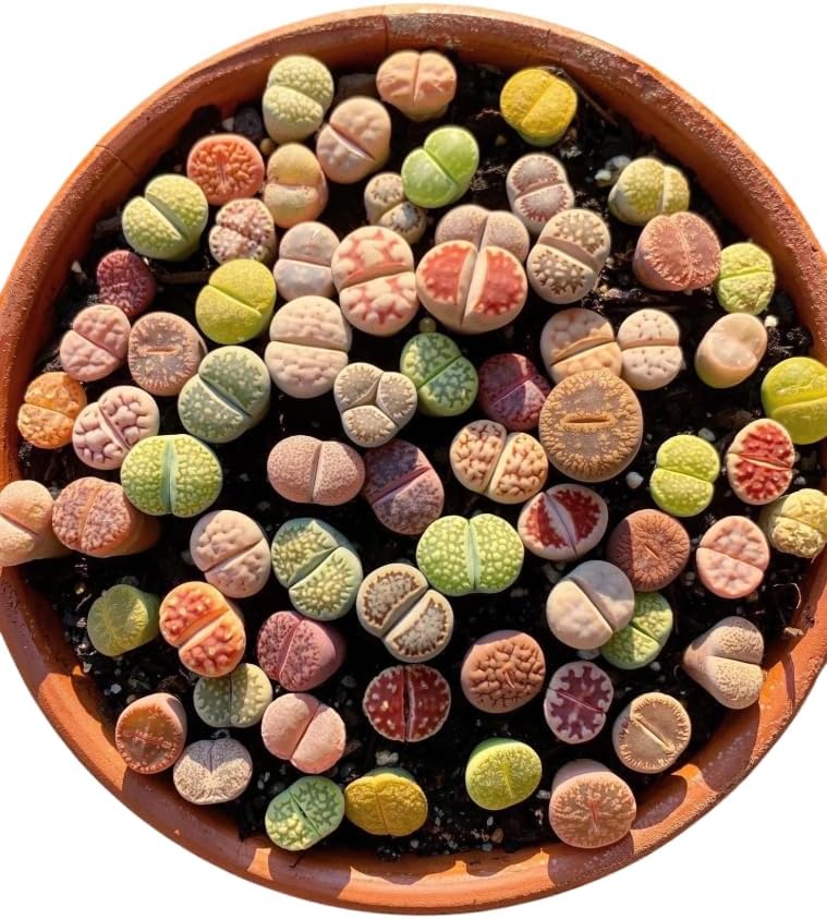 20 Lithops Seeds Mix Live for Planting, Lithops Living Stones Mix Rare Live Succulent Plant for Indoor Outdoor