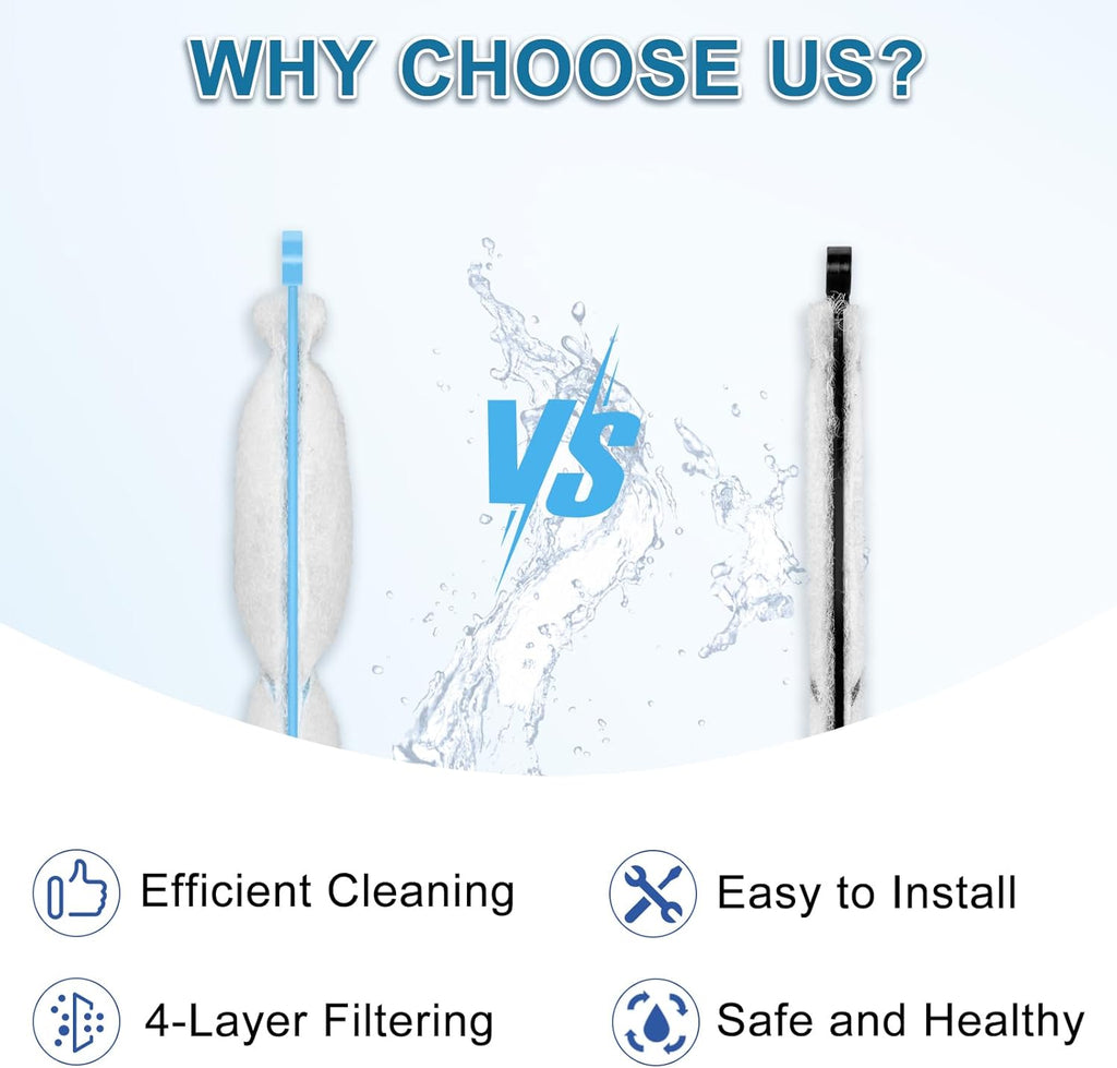 driamor 6 Pack PF-S Filter Cartridges Compatible with PF10 Power Filters, Small Fish Tank Filters Cartridge Replacement with Zeolite