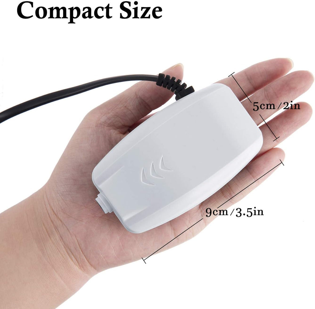 HITOP 2W Single Outlet Aquarium Air Pump, 1.5L/Min Fish Tank Aerator with Accessories, Quiet Oxygen Pump for Small Tank up to 15gallon