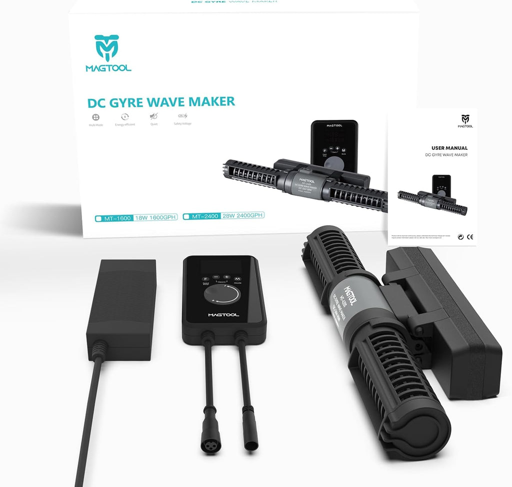 MagTool Wave Maker for Aquarium, Gyre Wavemaker, 1600-4200GPH Adjustable Cross Flow Wave Maker with Sine Wave Tech(MT-2400)