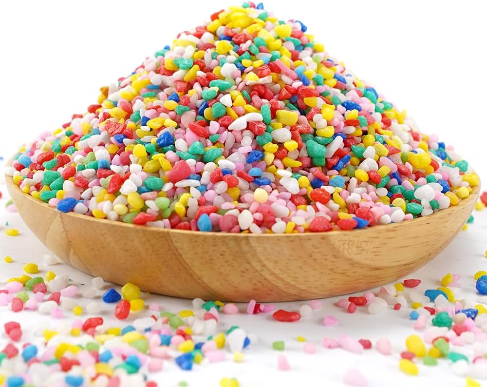 TOYPOPOR 6 lb Decorative Rocks, Mini Rainbow Gravel Pebbles Aquarium Gravel Mixed Color Stones Succulent Cactus Bonsai Gritty Mix Rocks for Top Dressing, Plants, Fish Tank, Lanscaping, Home Decor