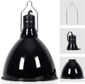 REPTI ZOO 8.5 inch Reptile Light Fixture 200W 2 in 1 E26 Base with Removable Ceramic Socket with On Off Toggle Switch in Black,Aquarium Dome Reptile UVB Light Socket Fixture (Without Bulbs)