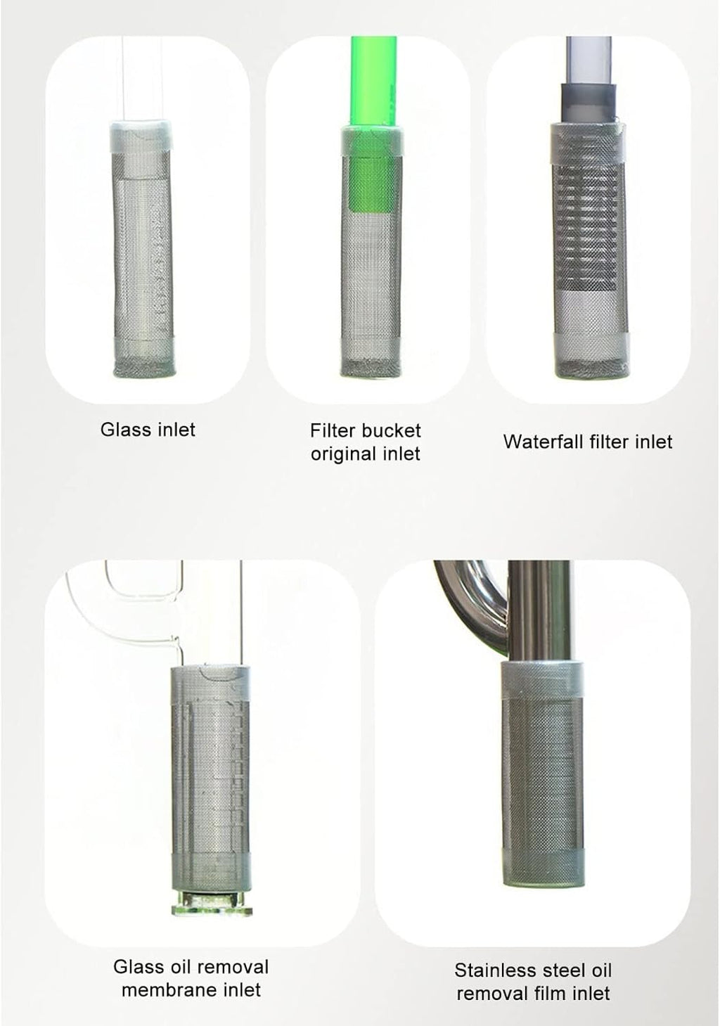 Tnfeeon Stainless Steel Mesh Inflow Aquarium Filter Guard Intake Cover for Shrimp and Fish Aquarium Intake Filter Mesh Cover Fish Mesh Net Strainer Tube Filter Accessory (M)
