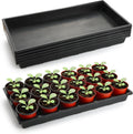 1020 Nursery Pot Trays 5 Pack, Plastic Flat Seed Starter Tray, Reusable Seedling Starting Tray for Holding and Carrying Plant Pots (Black)