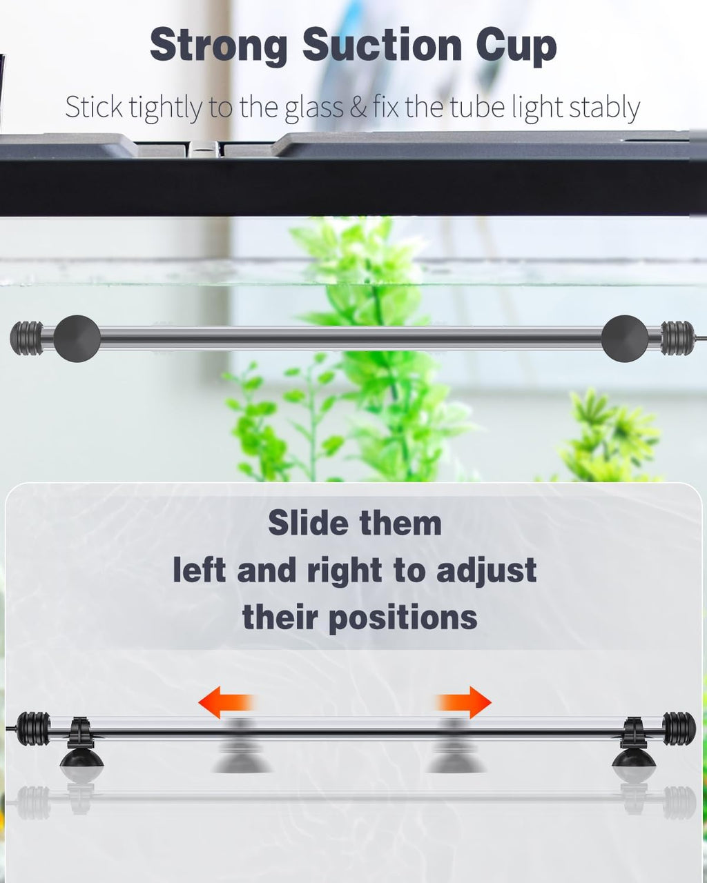 Pawfly 5.5 W Aquarium LED Light 19 Inch Underwater Fish Tank Light with Timer Auto On/Off Fish Tank Background Lights with 8 Lighting Modes Submersible Multi-Colored Tube Lights for Decoration