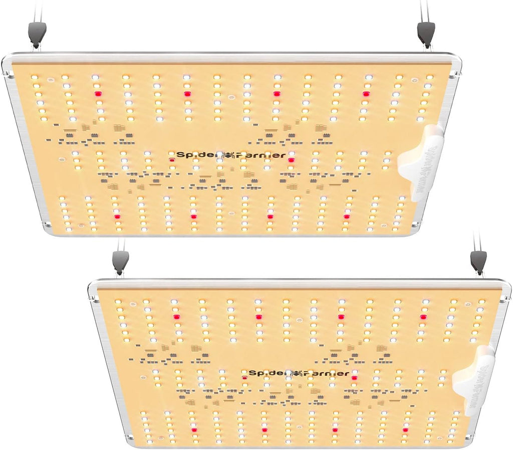 Spider Farmer 2025 New SF1000D 2Pack LED Grow Light with Samsung LM301B Diodes Deeper Penetration & IR Lights Full Spectrum Growing Lamps for Indoor Plants Seedlings Vegetables Flowers 2x4 Grow Tent