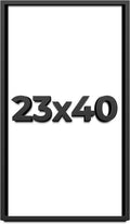 23x40 Shadow Box Frame Black | 1 Inch Deep Solid Wood Shadowbox Display | UV Resistant Acrylic Plexiglass, Acid Free Backing, Hanging Hardware | Dugan Picture Frame Style