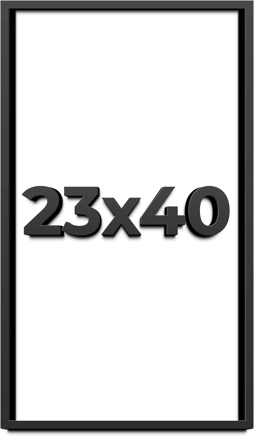 23x40 Shadow Box Frame Black | 1 Inch Deep Solid Wood Shadowbox Display | UV Resistant Acrylic Plexiglass, Acid Free Backing, Hanging Hardware | Dugan Picture Frame Style