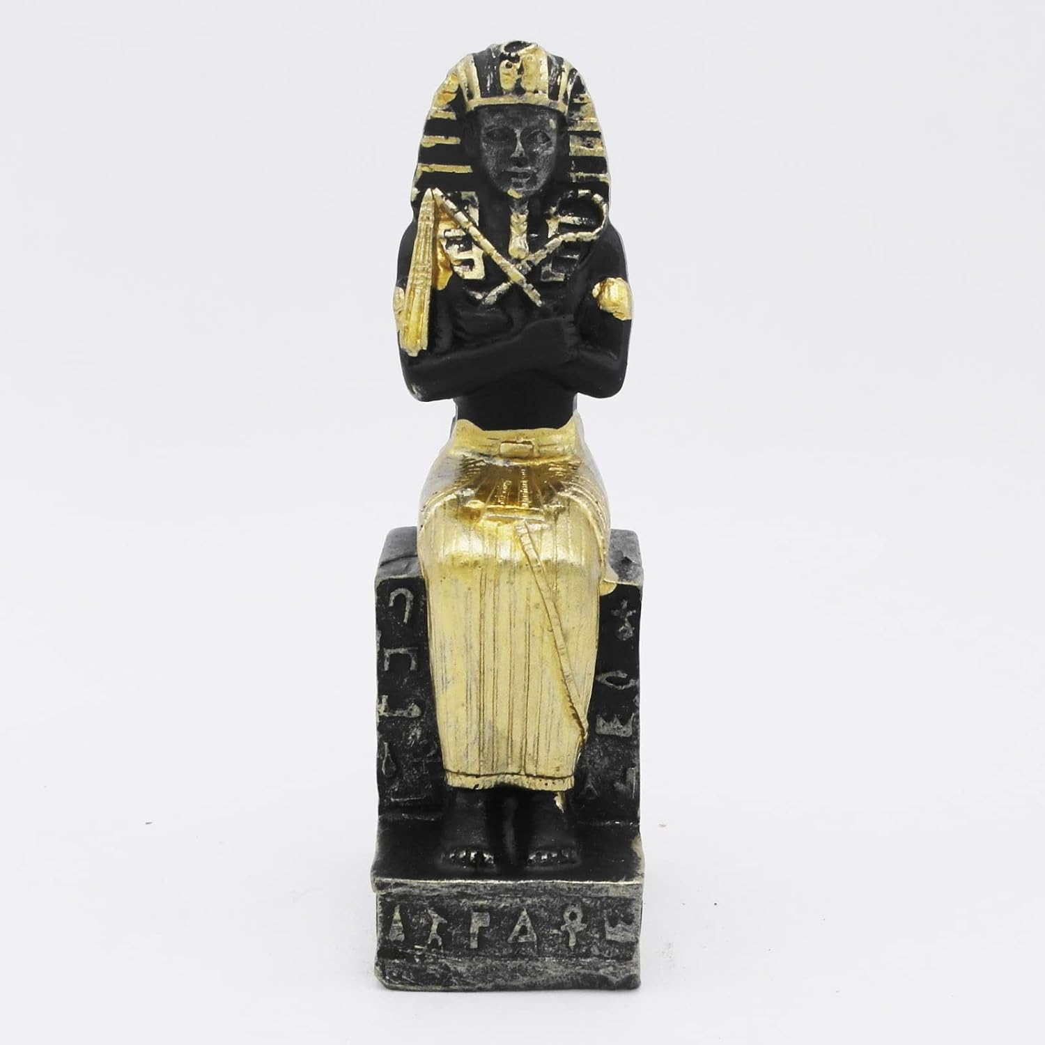 Reptile Tank Decorations Aquarium Egyptian Pharaoh Betta Fish Tank Statues Figurine Sculpture Ancient Egypt Turtle Lizard Spider Tanks Terrarium Décor Ornament Pet Gold