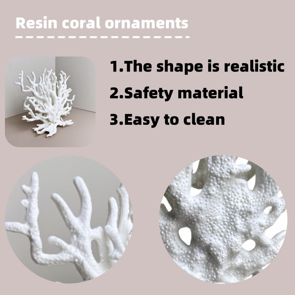 Fish Tank Decorations,Aquarium Corals Decoration, Aquarium Ornaments, Fish Tank Coral, Aquarium Corals Decoration, Fish Decorations for Aquarium (White, Medium)