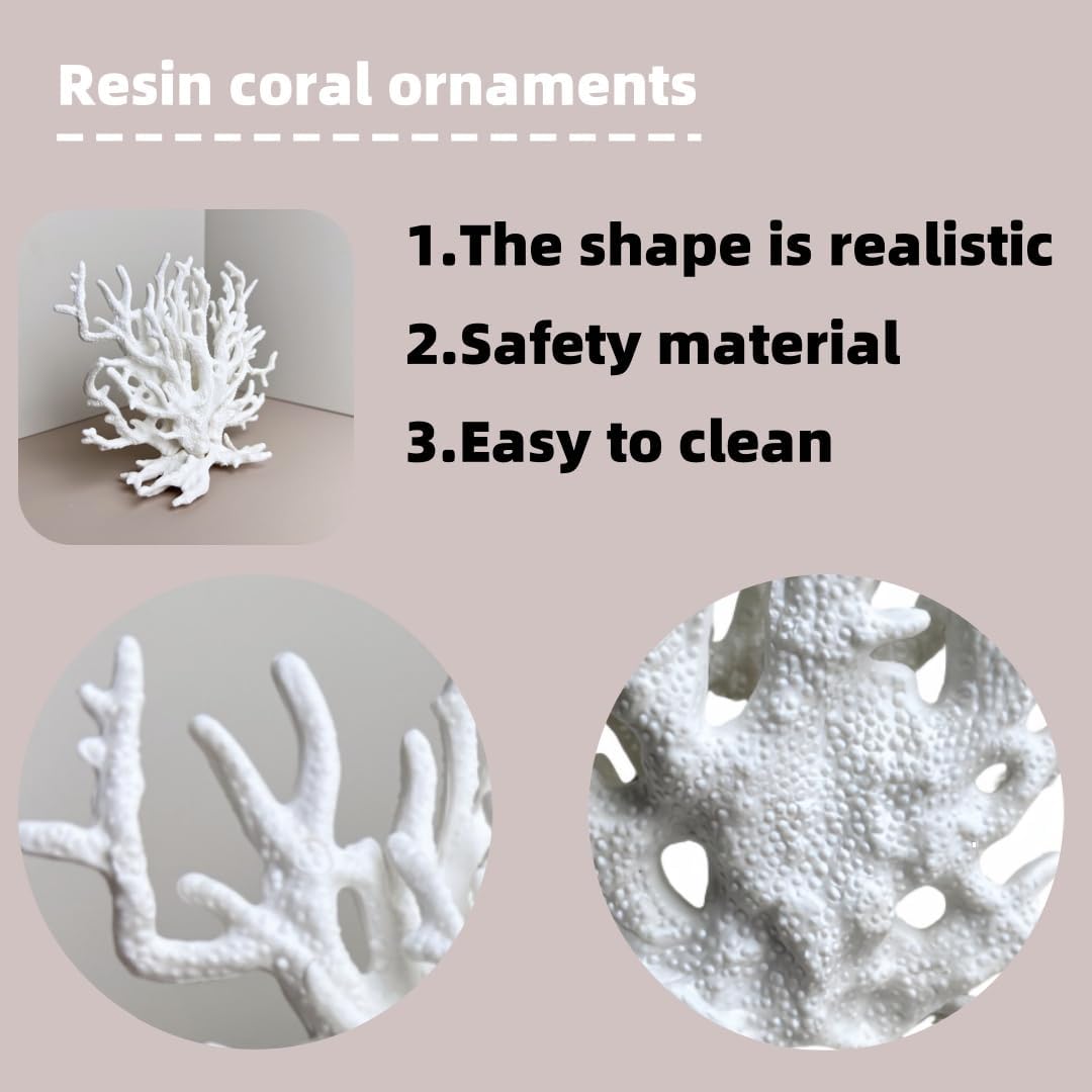 Fish Tank Decorations,Aquarium Corals Decoration, Aquarium Ornaments, Fish Tank Coral, Aquarium Corals Decoration, Fish Decorations for Aquarium (White, Medium)