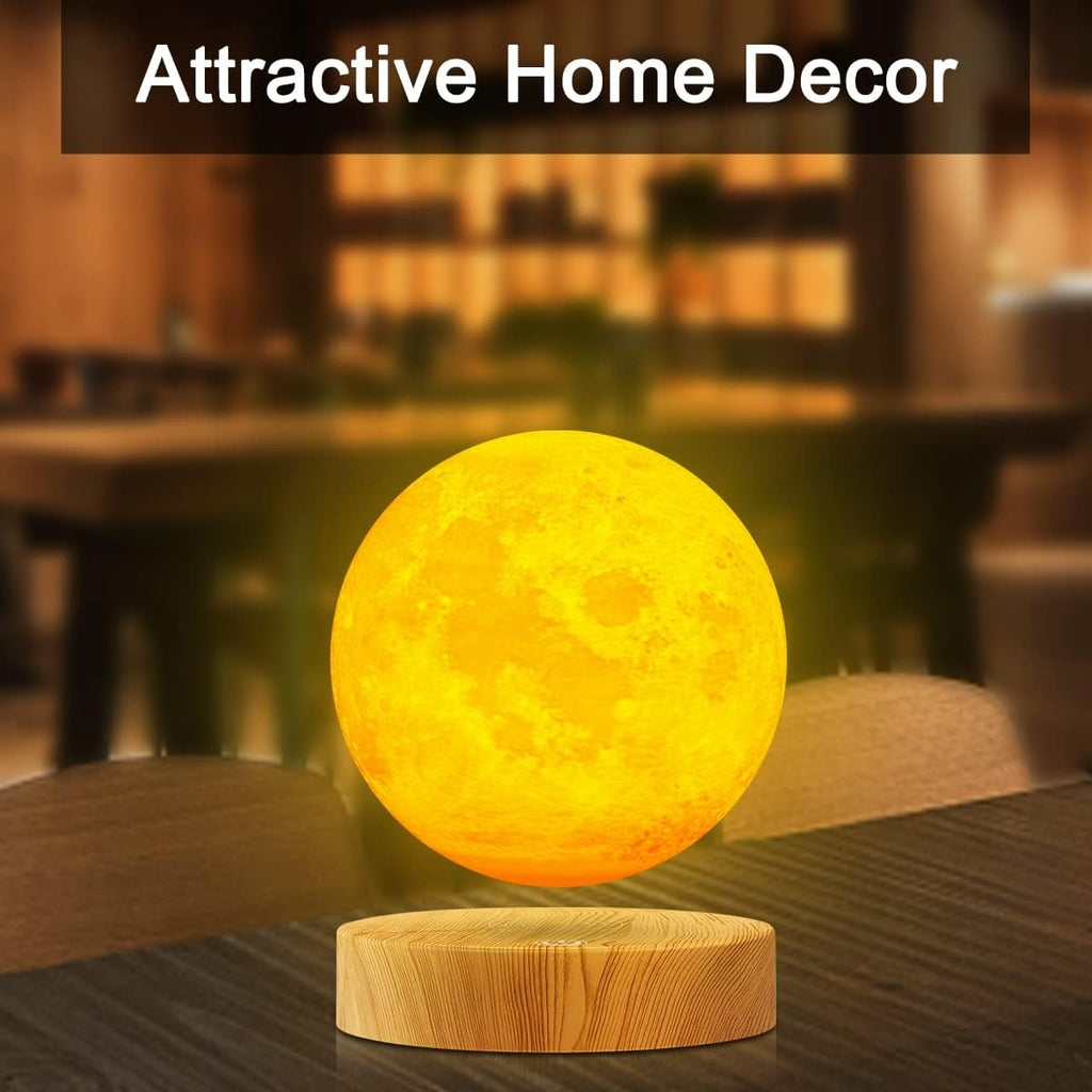 VGAzer Levitating Moon Lamp,Floating and Spinning in Air Freely with 3D Printing LED Moon Light Has 3 Colors for Unique Christmas Gifts,Room Decor (3 Colors)