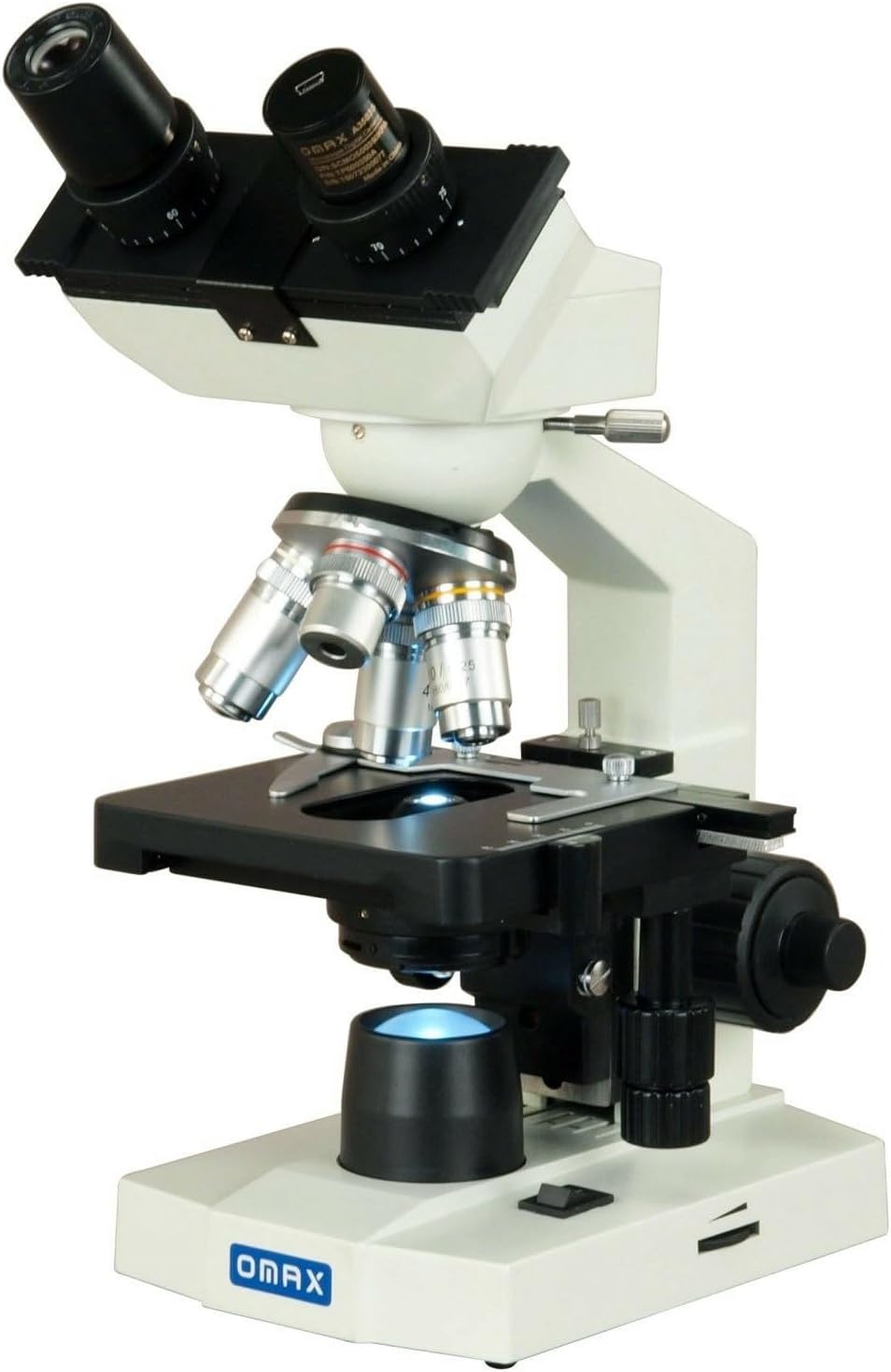 OMAX 40-2500X LED Digital Binocular Compound Microscope USB Camera + Blank Slides + Covers + Lens Paper