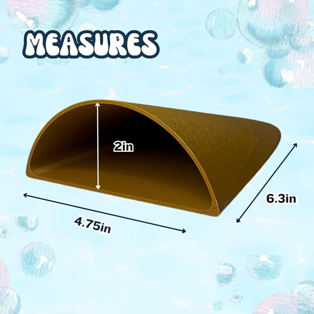 REEFSHAPE Aquarium or Terrarium Pocket Cave | Minimalist Shelter Cave for Fish, Shrimp, Reptiles, Amphibians, & More! | Made in USA (Pocket Cave, Tan)