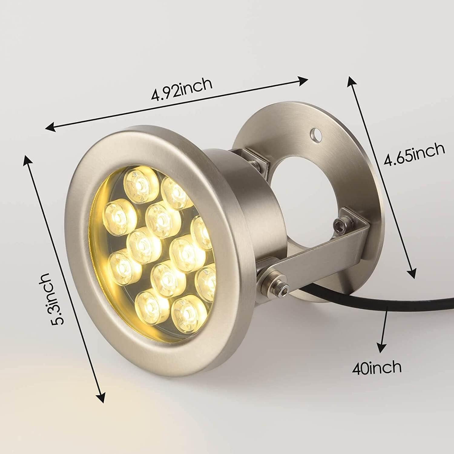 JSN&PC LED Underwater Lights 24W Warm White Color DC12V Pond Light for Party Swimming Pool Home Garden Fountain Water Rockery Grass Land