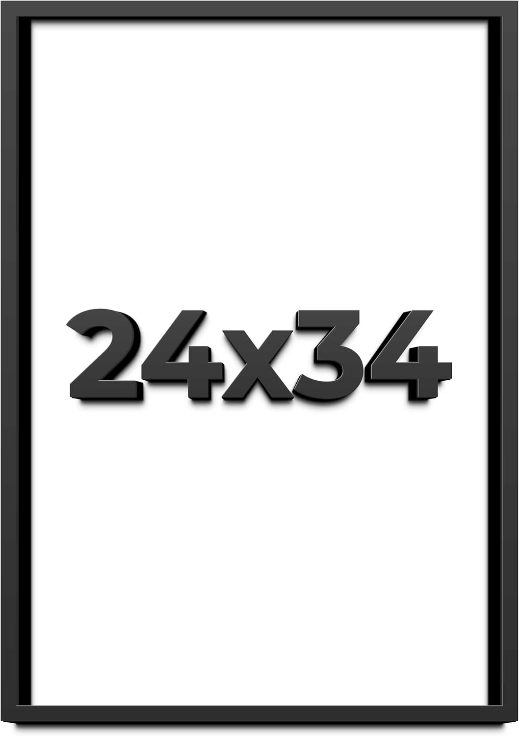 24x34 Shadow Box Frame Black | 1 Inch Deep Solid Wood Shadowbox Display Frame | UV Resistant Acrylic Plexiglass, Acid Free Backing, and Hanging Hardware | Dugan Picture Frame Style