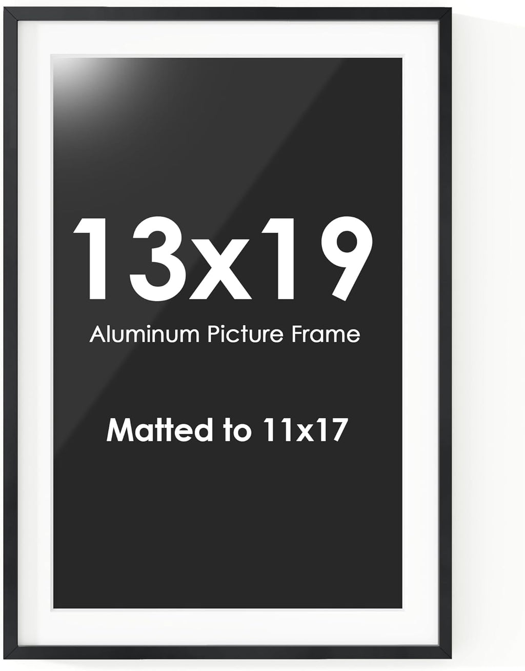 Fun Memories 13x19 Picture Frame, 13 x 19 Picture Frame with Mat for 11x17 Photo - HD Tempered Glass - Vertical and Horizontal Display - Wall Hook Hanging Hardware Included - Set of 1