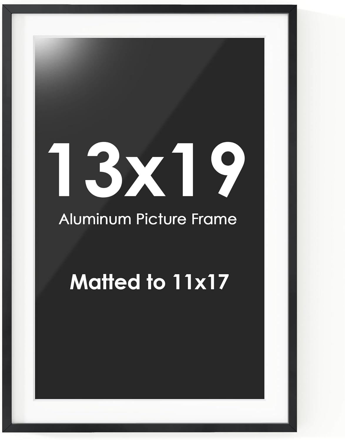Fun Memories 13x19 Picture Frame, 13 x 19 Picture Frame with Mat for 11x17 Photo - HD Tempered Glass - Vertical and Horizontal Display - Wall Hook Hanging Hardware Included - Set of 1