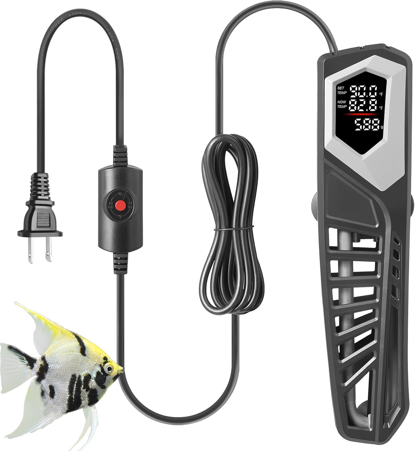 HITOP 800W Titanium Aquarium Heater: Digital Fish Tank Heater with External Controller, Submersible Aquarium Heater with Over-Temperature Protection for Saltwater and Freshwater 100-250Gallon