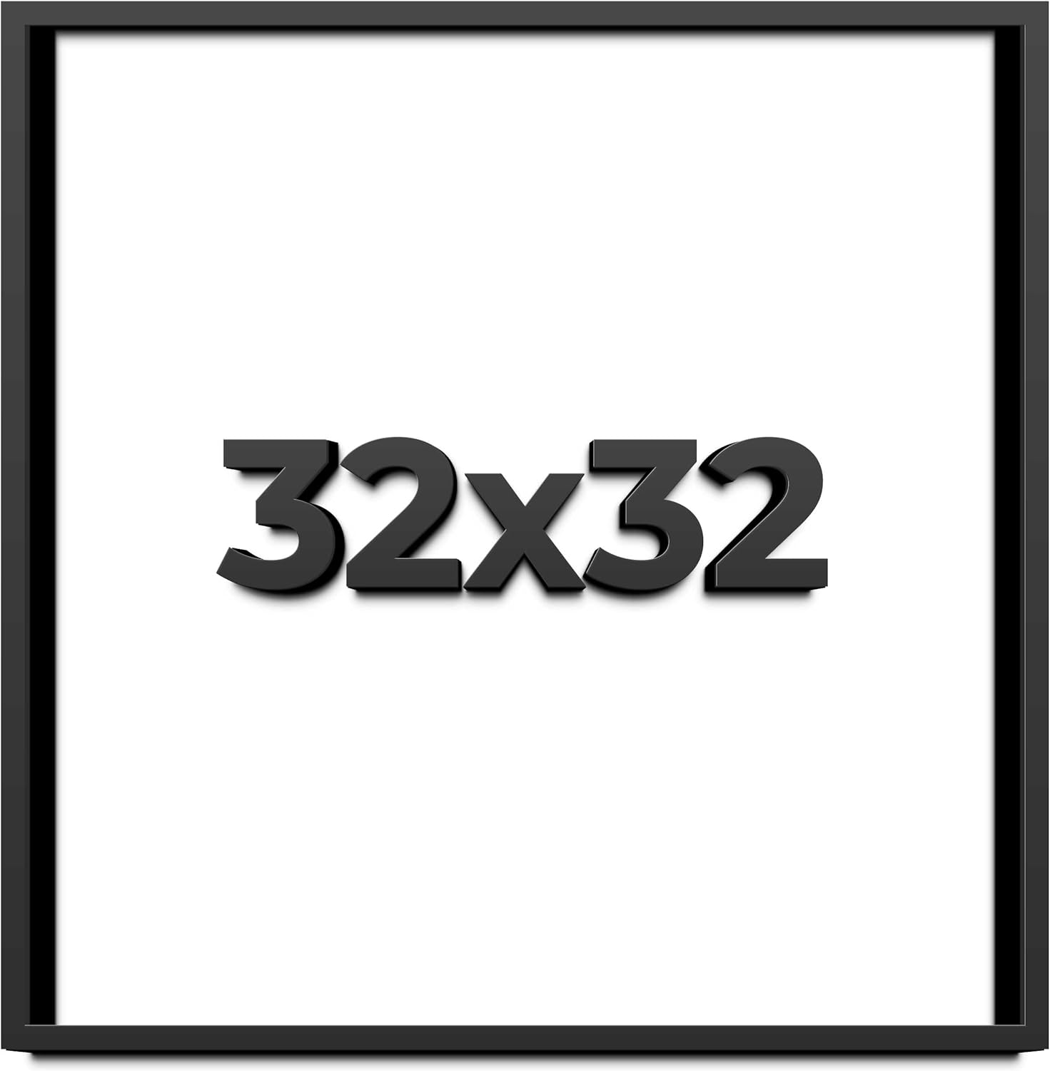 32x32 Shadow Box Frame Black | 1 Inch Deep Solid Wood Shadowbox Display Frame | UV Resistant Acrylic Plexiglass, Acid Free Backing, and Hanging Hardware | Dugan Picture Frame Style