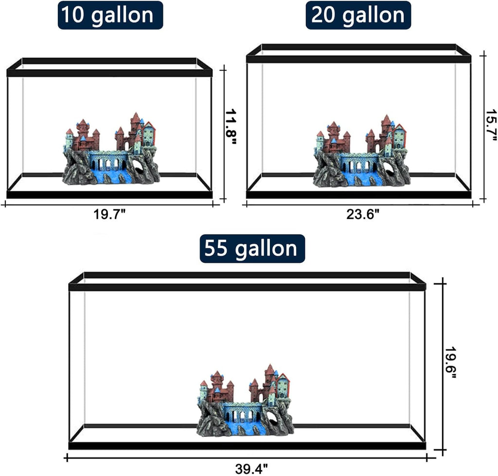 Aquarium Castle Decoration for Fish Tank Castle Cave Hideouts House Plants Supplies Accessories Safe for Freshwater and Saltwater Fish Tanks – Medium (Brown)