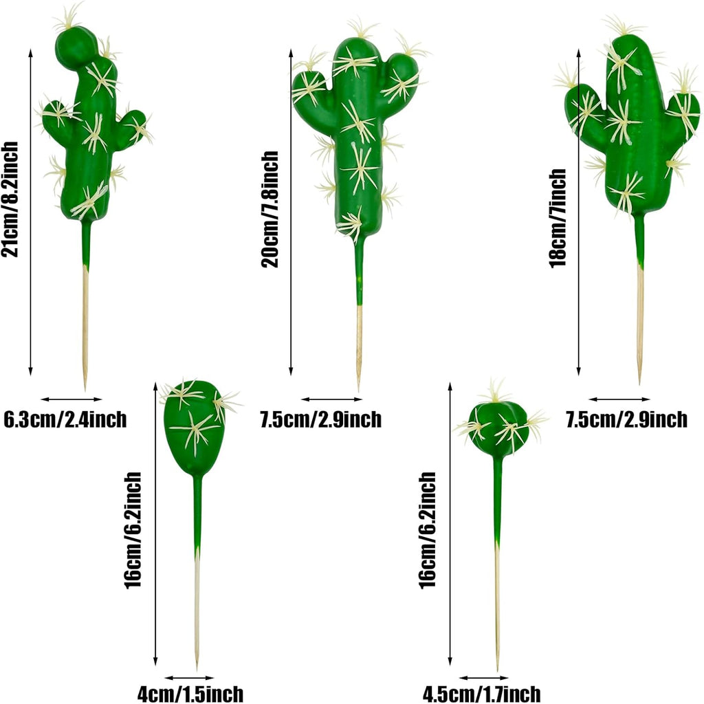 Cayway 10 PCS Assorted Faux Cactus Artificial Cacti Plants for Decoration, Green, Naturalistic, Realistic, Artificial Plants, Cactus