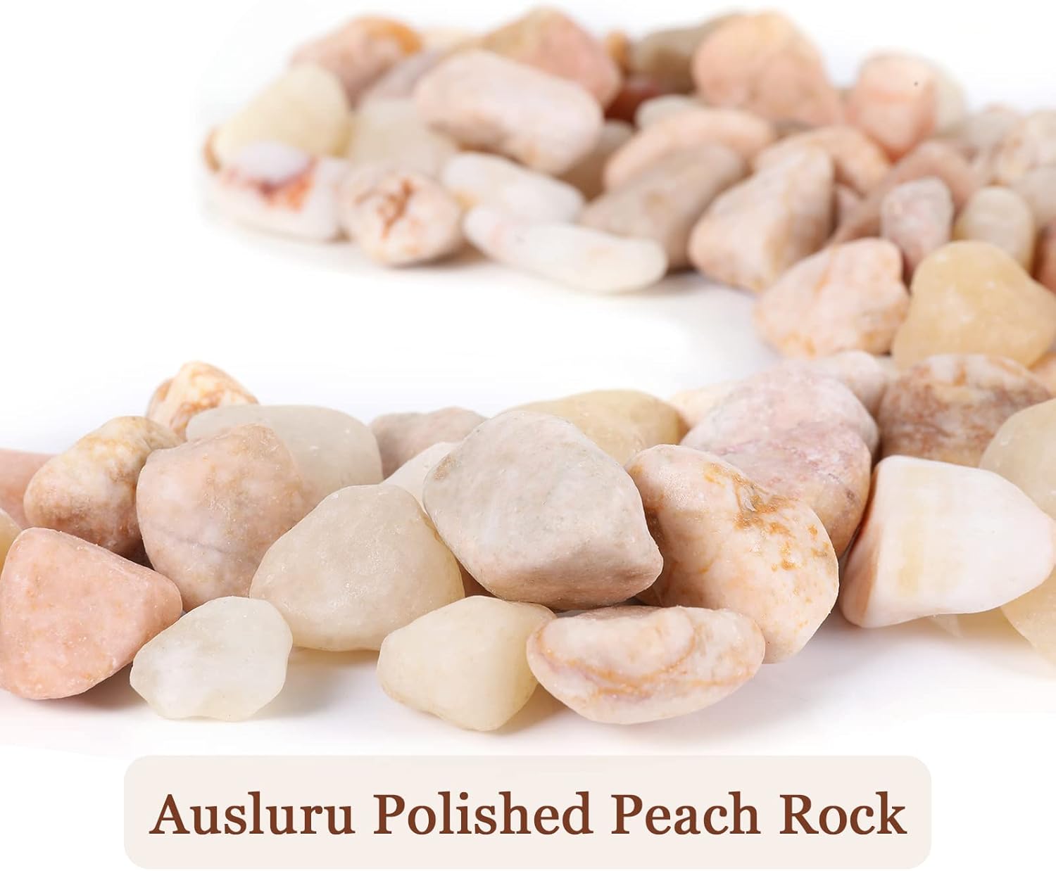 11lbs Natural River Rocks, Polished Pebbles for Plants Garden, 0.3-0.8 inch Decorative Peach Stones, Ideal for Fish Tank, Vases, Crafting, Home Decor and Garden Landscaping Rocks,Peach