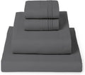 Mellanni Full Sheets Set - 4 PC Iconic Collection Bedding - Hotel Luxury, Extra Soft, Cooling Bed Sheets - Wrinkle, Fade, Stain Resistant (Full, Gray)