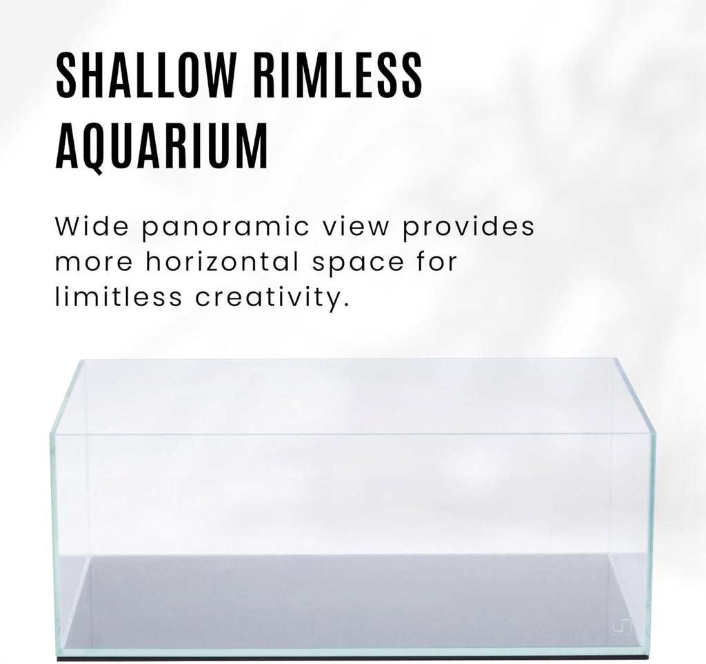 UNS Ultra Clear Rimless Tank - 5.9GAL | 22.6L - 17.71x11.02x7.08 | 45x28x18 CM, 5mm Glass Thickness, Leveling Mat Included - Low Iron, High Clarity Fish Tank w/ 45° Mitered Edge - [45S]