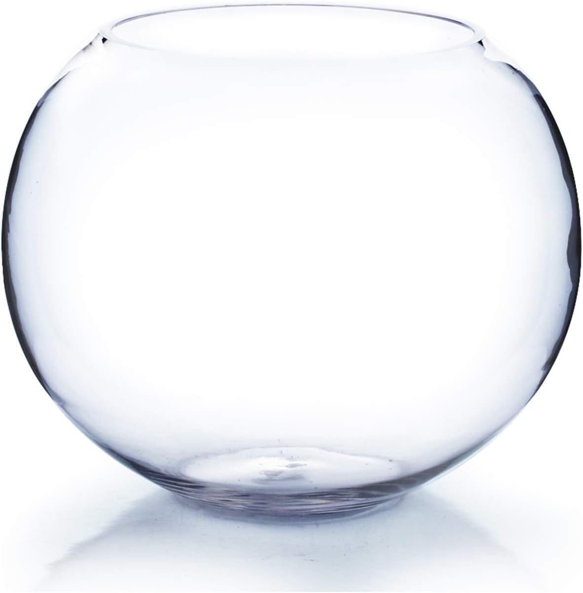 WGV Large Bowl Glass Vase, Diameter 12", Height 10", (Multiple Sizes Choices) Clear Round Bubble Vase Jar, Floral Planter Terrarium for Wedding Event Home Decor, 1 Piece (VBW1210)