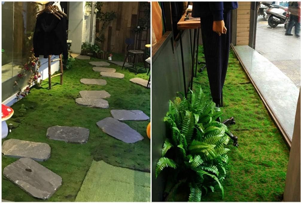 Artificial Moss Mat Fake Moss Rug Sheet Faux Greenery Wall Decor for Indoor & Outdoor DIY Micro Landscape Natural Turf Plants Lichen for Home Garden Patio Courtyard Company Shop Scenery 39.3" x 39.3"