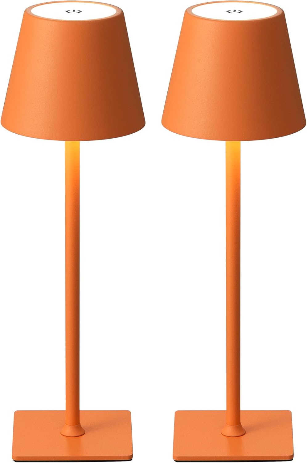KDG 2 Pack Cordless Table Lamp,Portable LED Desk Lamp, 4000mAh Battery Operated, 3 Color Stepless Dimming Up, for Restaurant/Bedroom/Bars/Outdoor Party/Camping/Coffee Shop Night Light(Orange)