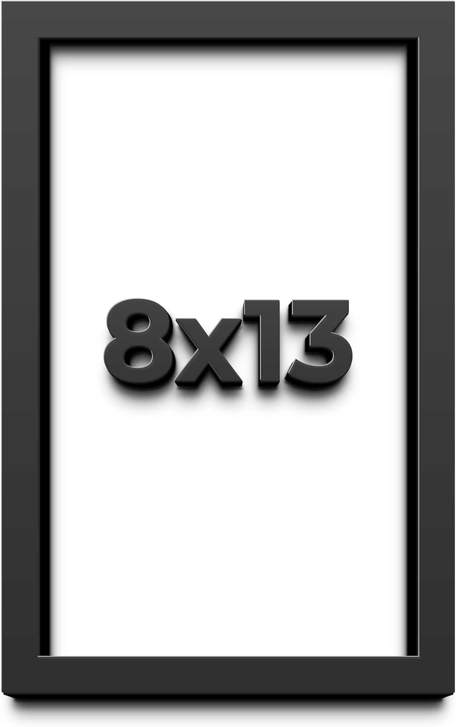 8x13 Shadow Box Frame Black | 1 Inch Deep Solid Wood Shadowbox Display Frame | UV Resistant Acrylic Plexiglass, Acid Free Backing, and Hanging Hardware | Dugan Picture Frame Style