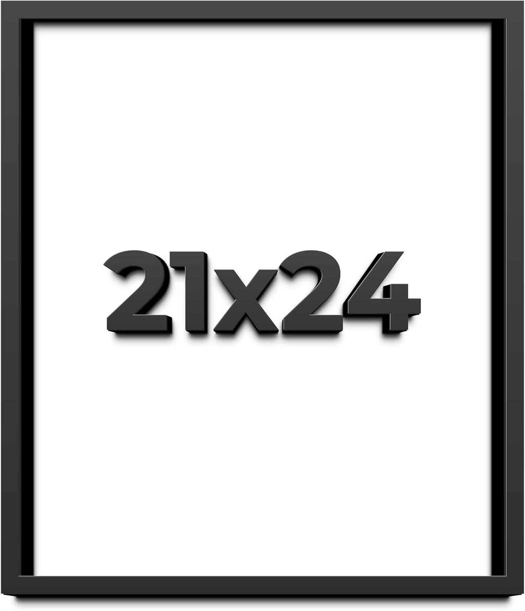 21x24 Shadow Box Frame Black | 1 Inch Deep Solid Wood Shadowbox Display Frame | UV Resistant Acrylic Plexiglass, Acid Free Backing, and Hanging Hardware | Dugan Picture Frame Style